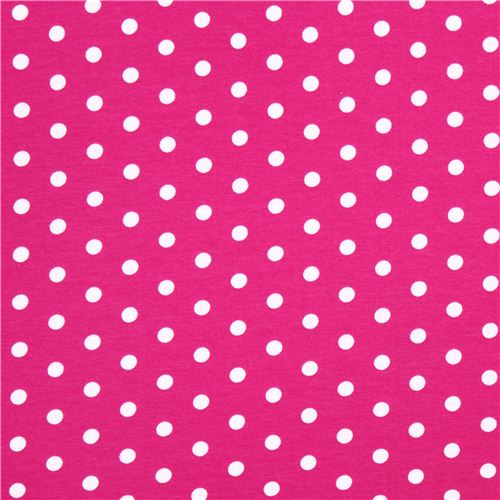 hot pink Robert Kaufman dot Laguna Jersey knit fabric 2