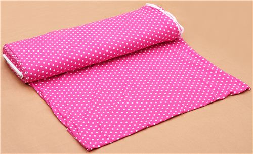 hot pink Robert Kaufman dot Laguna Jersey knit fabric 4