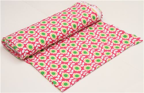 pinker Robert Kaufman Jersey Stoff mit Blumen Laguna 3