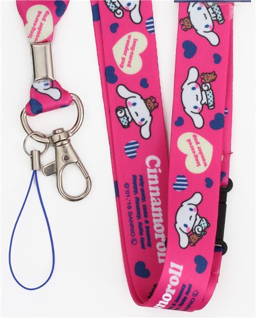 hot pink cute Cinnamoroll heart lanyard - modeS4u