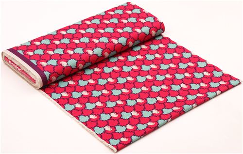 hot rosa echino arc canvas fabric bird wave fish scale 3