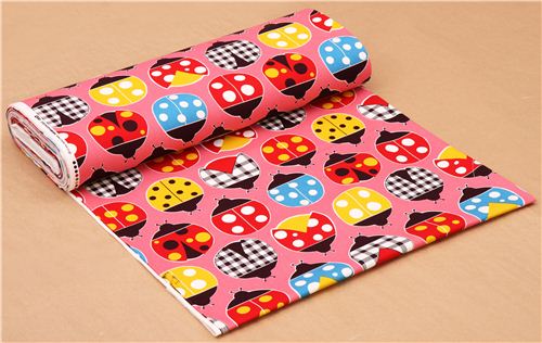 pinker Marienk�fer Oxford Stoff von Cosmo aus Japan 4