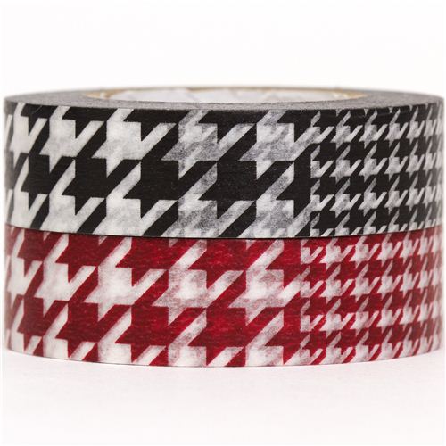 Houndstooth Mt Washi Tape Deco Tape Set Pcs Red Modes U