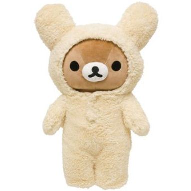 huge Rilakkuma plush toy brown bear in bunny suit - modeS4u