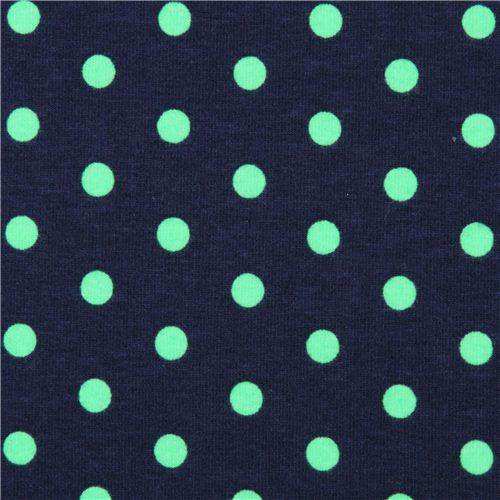 indigo Robert Kaufman dot Laguna Jersey knit fabric Fabric by Robert