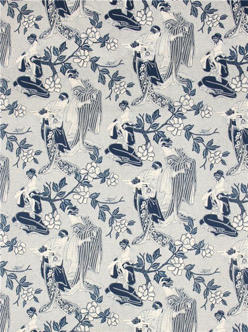 indigo blue Alexander Henry Geisha fabric from the USA 2