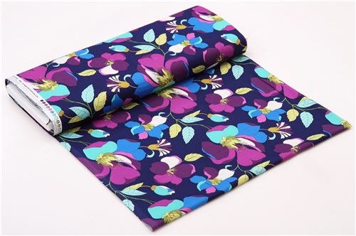 indigo flower fabric Michael Miller Best Buds 4