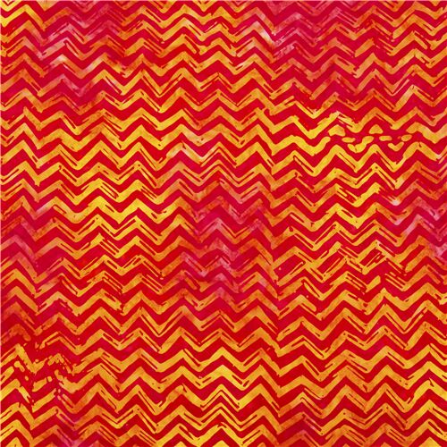 Inky Sarong Batik-Stil Baumwollstoff Chevron Zickzack rot und