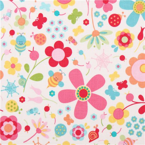 insect bug flower fabric Riley Blake Snug as a Bug 1