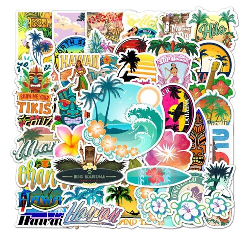 island life sticker pack flake diecuts 50 unique designs waves oceans 3