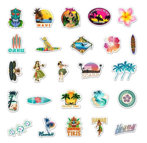 island life sticker pack flake diecuts 50 unique designs waves oceans 6