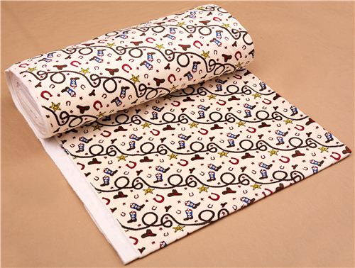 ivory Cowboy minky fabric fleece plush from the USA 3