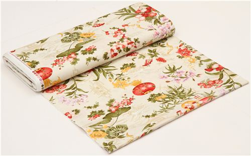 ivory-coloured flower fabric by Timeless Treasures 3