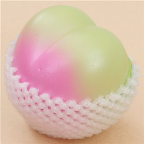 jumbo green-pink peach fruit squishy by Hayaru Shop - Food Squishy - Squishies - Kawaii Shop modeS4u
