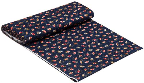 jumping koi fish navy blue Japan sheeting cotton fabric - modeS4u