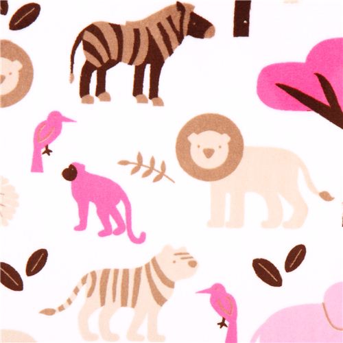 jungle animal minky fabric fleece plush white Jungle Tales 1
