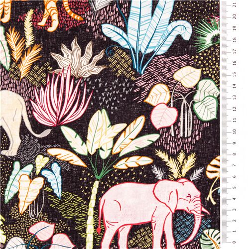 Michael Millerexoticajungle Foliageblackcotton Fabric by the Yard or Select  Length DCX10275-BLAC 