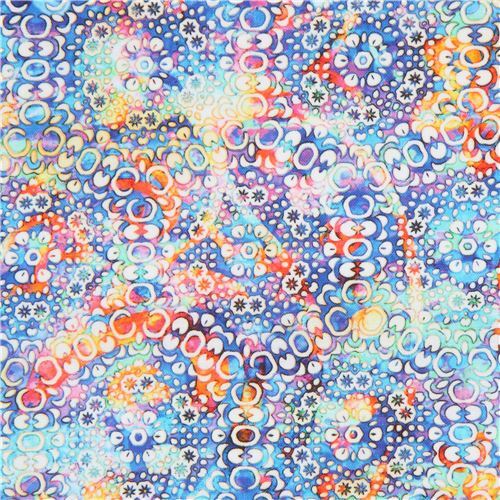 kaleidoscope fabric by Quilting Treasures in blue Fabric