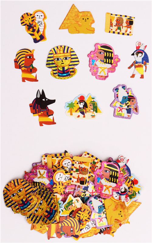 Hobbspring Ägypten Sticker Set - 9 Goldene Metallaufkleber Mit Pharao Motiven
