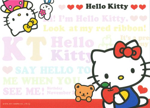 Kawaii Memo Pad Hello Kitty With Text From Japan - Modes4u