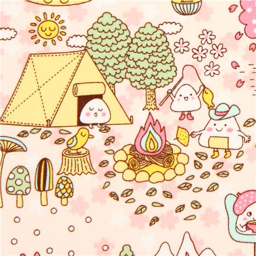 kawaii Onigir Japanese rice balls fabric from the USA 1