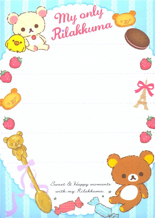 kawaii Rilakkuma teddy bear bed Note Pad sticker modeS4u