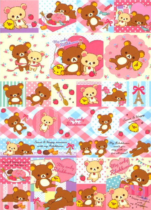 kawaii Rilakkuma teddy bear bed Note Pad sticker modeS4u
