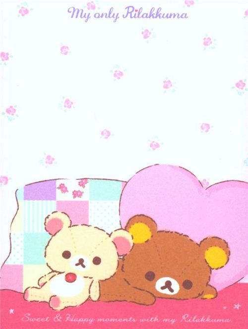 kawaii Rilakkuma teddy bear bed mini Note Pad - Memo Pads - Stationery ...