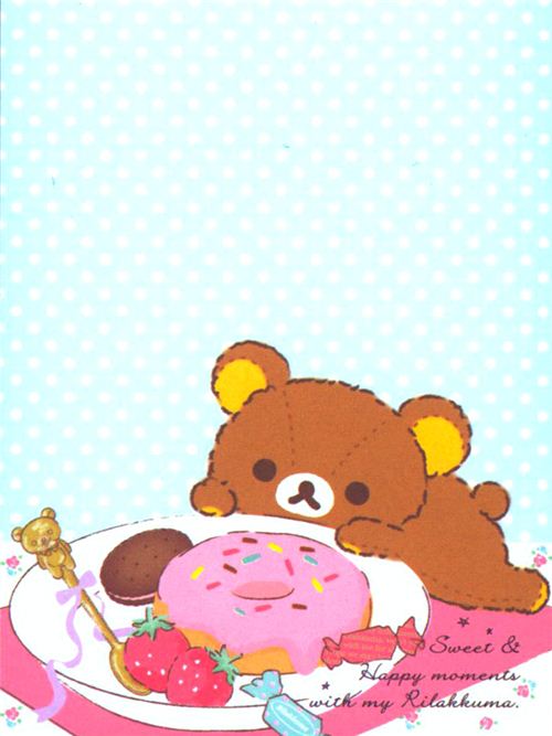 kawaii Rilakkuma teddy bear donut mini Note Pad - Memo Pads ...