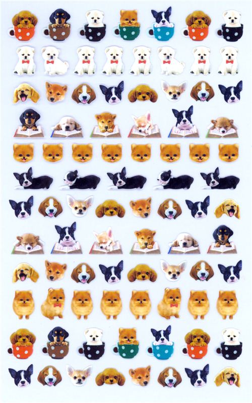 kawaii sticker sheet Sticker dog puppy stickers kawaii animals   Sheets