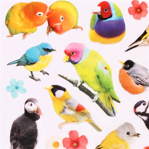 kawaii bird parrot parakeet stickers by Mind Wave - modeS4u