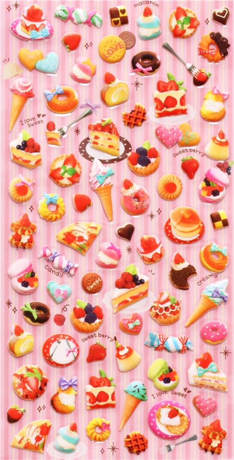 kawaii cake  sweets pastry sponge stickers  Q Lia Sticker  