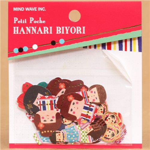 kawaii colourful patterned small dolls sticker sack modeS4u