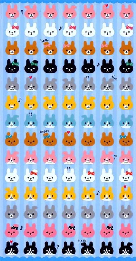 kawaii animal rabbit bunny stickers by mind wave animal