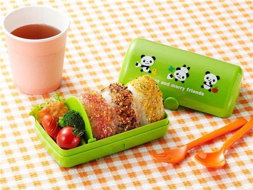 kawaii green panda bear Omusubi Onigiri Bento Box lunch box - modeS4u