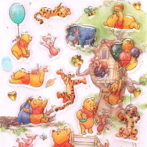 kawaii hard 3D stickers with Winnie the Pooh Tigger Piglet - modeS4u