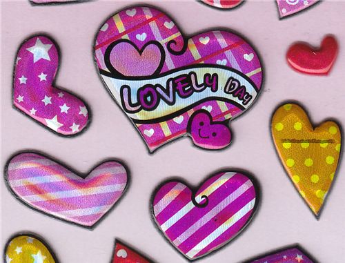 kawaii sticker sparkling hearts sticker sheets