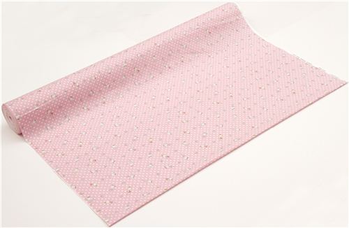 kawaii rosa Ballerina M�dchen Kokka Stoff mit Polka Dots 3