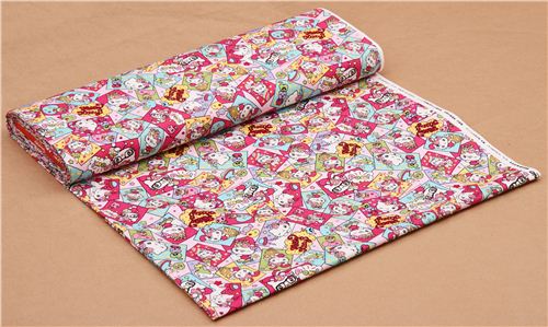 kawaii pink Hello Kitty oxford fabric comic candy apple Sanrio Japan 3