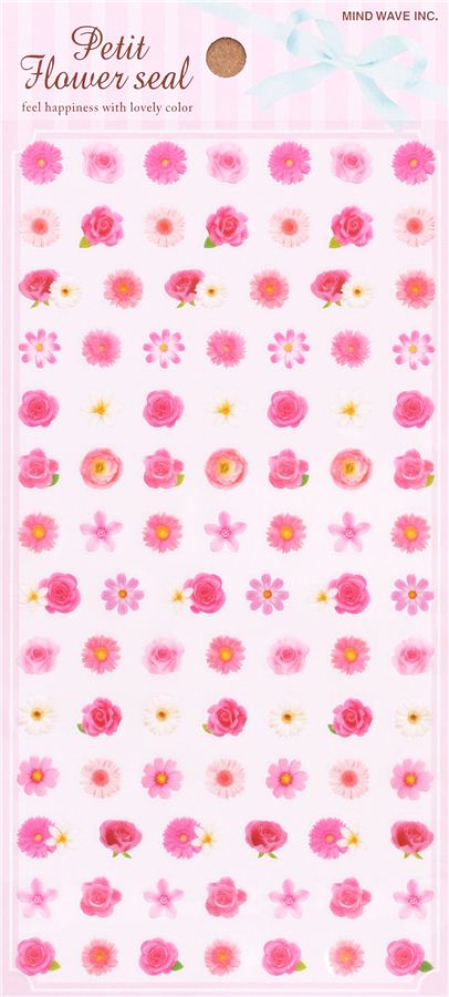 kawaii pink flower rose stickers by Mind Wave - modeS4u
