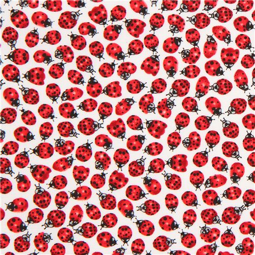 kawaii red ladybirds fabric by Timeless Treasures USA 2