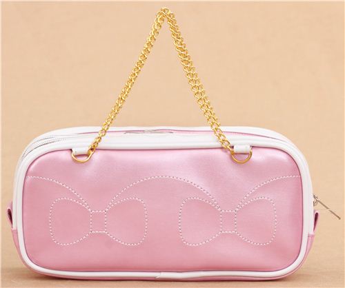 kawaii white and pink metallic cat perfume pouch pencil case from Japan ...