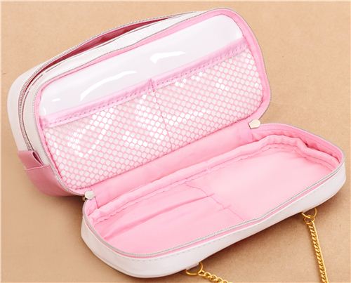 kawaii white and pink metallic cat perfume pouch pencil case from Japan ...