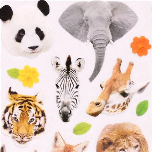 kawaii wild animal elephant panda giraffe stickers Mind Wave - modeS4u