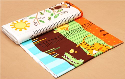 kids growth chart jungle animal fabric Timeless Treasures 4