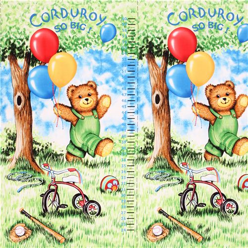 kids growth chart panel fabric Timeless Treasures Corduroy 3