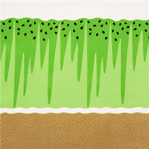 Tissu Oxford en nylon rsistant  l'eau, kiwi vert et ppins, fruits Tissu