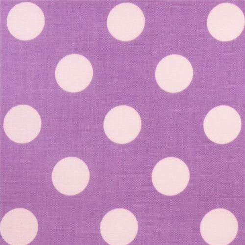 lavender Riley Blake polka dot laminate fabric white dots 1