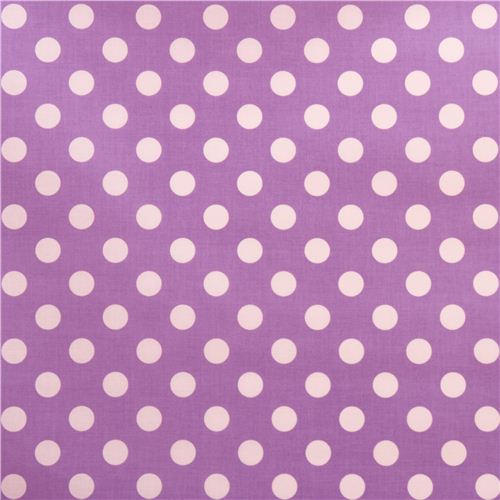 lavender Riley Blake polka dot laminate fabric white dots 2