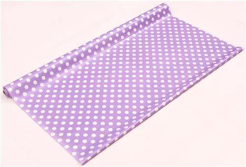 lavender Riley Blake polka dot laminate fabric white dots 3